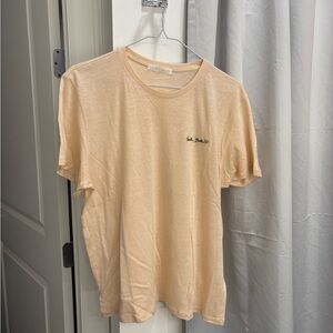 Boyish EARTH BABE Light Peach Short Sleeve Tee sz L